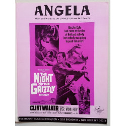 The Night of the Grizzly - "Angela"  Sheet Music- Song by Clint Walker